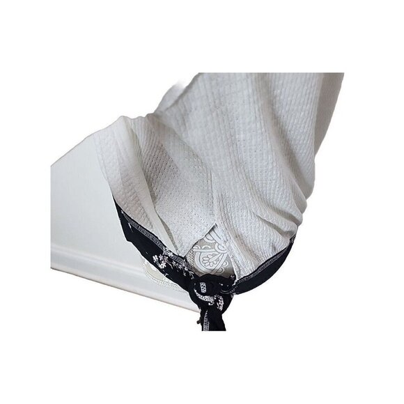 Free People Top Faux Wrap Long Sleeve Auxton Thermal Boho Women's Medium - Picture 6 of 9